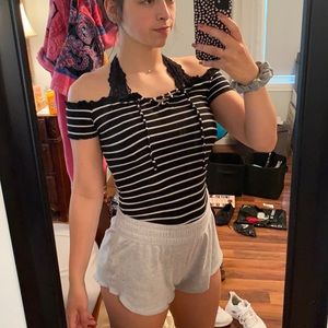 Off-The-Shoulder Striped Top